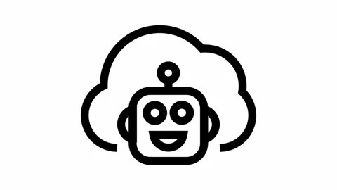 Artificial intelligence cloud symbol - artificial intelligence icon Stock Footage 313832000
