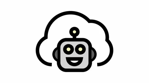 Artificial intelligence cloud symbol - artificial intelligence icon animation Stock Footage 335284603