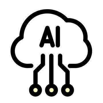 Artificial intelligence cloud symbol - artificial intelligence icon イラスト素材