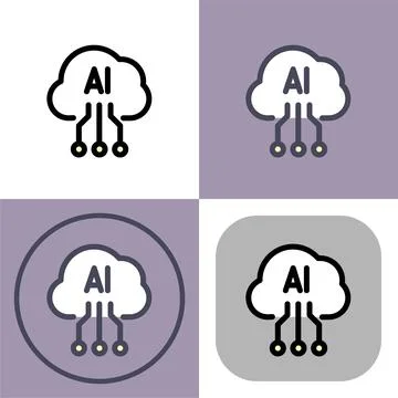 Artificial intelligence cloud symbol - artificial intelligence icon イラスト素材