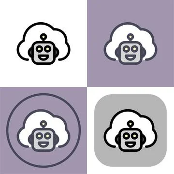 Artificial intelligence cloud symbol - artificial intelligence icon イラスト素材