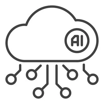 Artificial Intelligence Cloud Technology vector AI Network icon or symbol i.. Stock Illustration