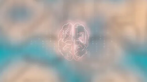 Artificial intelligence cocnept. 3d render of digital brain in circuit board Stock Illustration