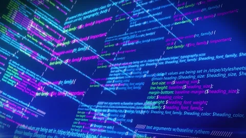 Artificial intelligence code and hacker program scroll Stock Footage 288074574