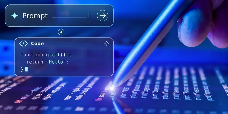 Artificial Intelligence Code Generator With Prompt Based Programming, Develop Fotos Stock