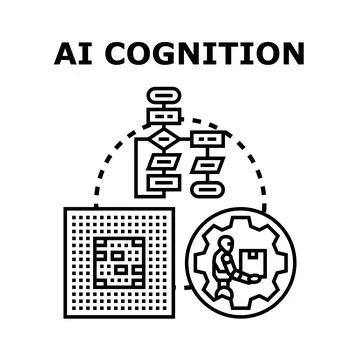 Artificial intelligence cognition processing data automation Stock Illustration