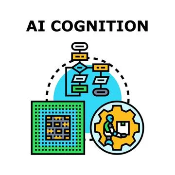 Artificial intelligence cognition processing data automation Stock Illustration