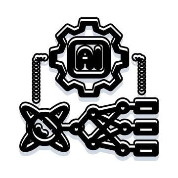 Artificial intelligence cognitive processing and neural network system Stock Illustration