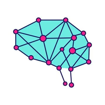 Artificial intelligence color icon Illustrazione stock