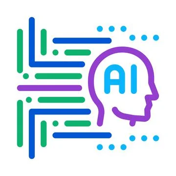 Artificial intelligence color icon vector illustration sign Stock Illustration