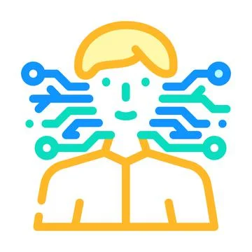 Artificial intelligence color icon vector illustration Stockillustratie