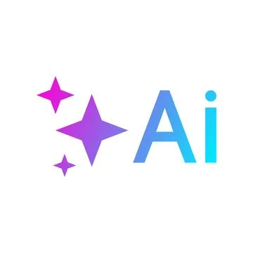 Artificial intelligence colorful tool symbol Icon. Ai stars image generator logo Stock Illustration