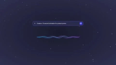 Artificial intelligence command bar with glowing audio wave. 4K Stock Footage 348234604