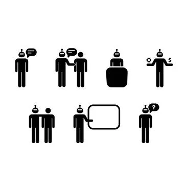 Artificial Intelligence Communication and Business Assistant Pictogram Icon.. Stock Illustration
