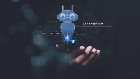 Artificial intelligence ,Communication and interaction with technology ,Big.. Stock Photos