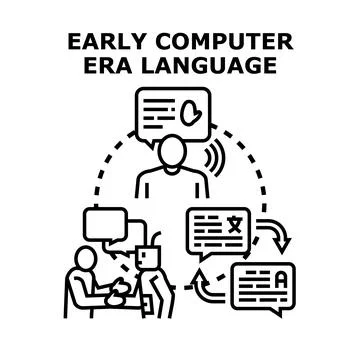 Artificial intelligence communication language exchange concept Stock Illustration