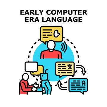 Artificial intelligence communication language exchange concept Stock Illustration