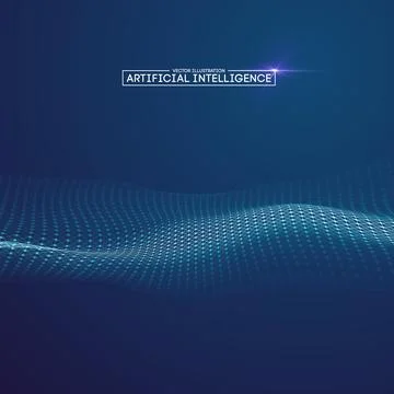 Artificial intelligence communication network. Digital science technology Stock Illustration