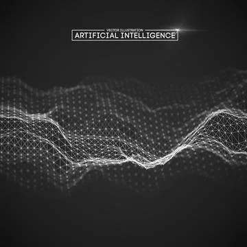 Artificial intelligence communication network. Digital science technology Stock-Illustration