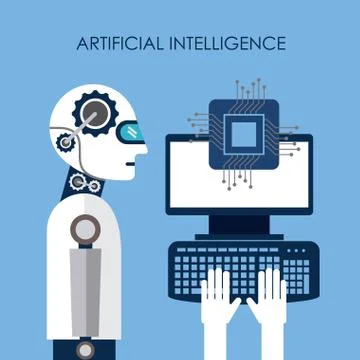 Artificial intelligence computer board circuit 스톡 일러스트