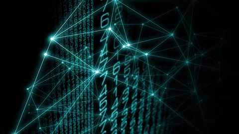 Artificial intelligence computer code, digital neural network Stock Footage 108598585