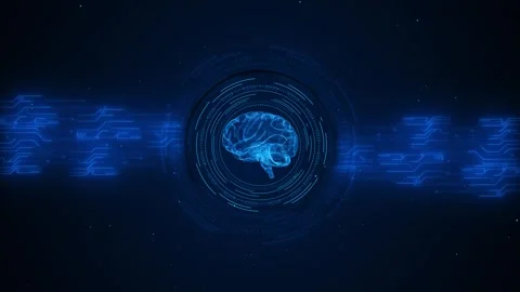 Artificial Intelligence computer database concept hologram brain and analytics Stock Footage 312028120
