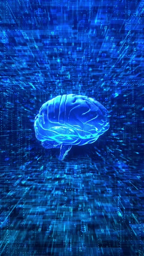 Artificial Intelligence computer database concept hologram brain and analytics Stock Footage 313767955