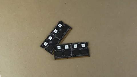 Artificial intelligence computer memory chips forming an arrow Stock Footage 345509092
