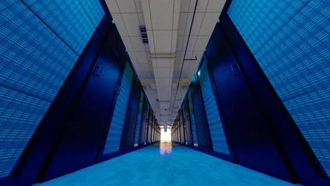 Artificial intelligence computer room server background Stock Footage 255749199