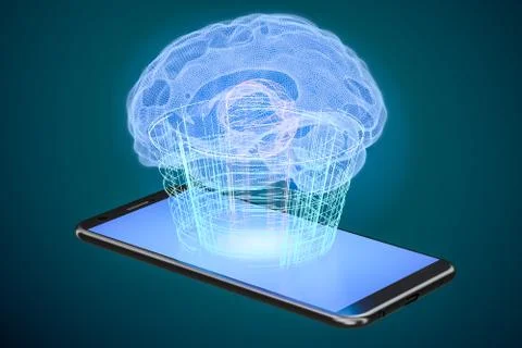 Artificial intelligence computer technology concept, 3D rendering 스톡 일러스트