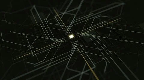 Artificial Intelligence, computer technology concept. Animation. Abstracct Illustrazione stock
