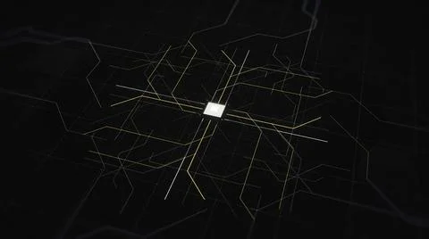 Artificial Intelligence, computer technology concept. Animation. Abstracct Stock Illustration