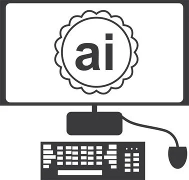 Artificial intelligence  on computer  Technology Illustrazione stock