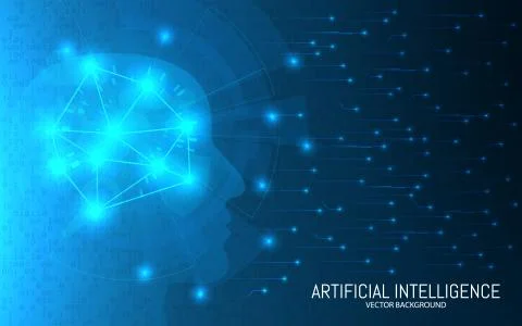 Artificial intelligence concept. Abstract futuristic background. Big data Illustrazione stock