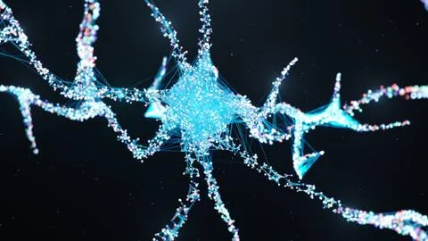 Artificial intelligence concept. AI neuron. Artificial neural network technology Stock Illustration