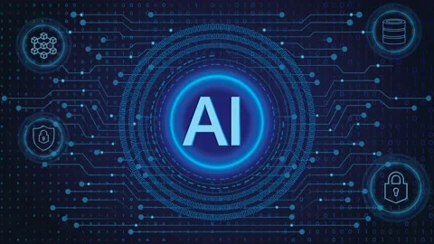Artificial intelligence concept, AI Text, with Security, Database, Stock Footage 175693985