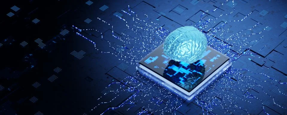 Artificial intelligence concept. Artificial intelligence training. Neuro pr.. Stock Illustration