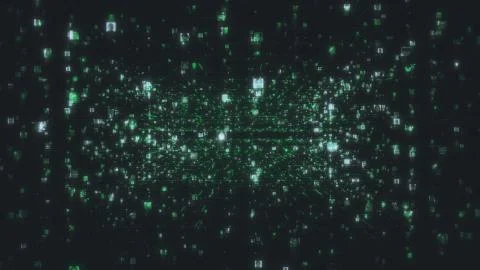 Artificial intelligence concept background as motion in the searching stream of Stock Illustration