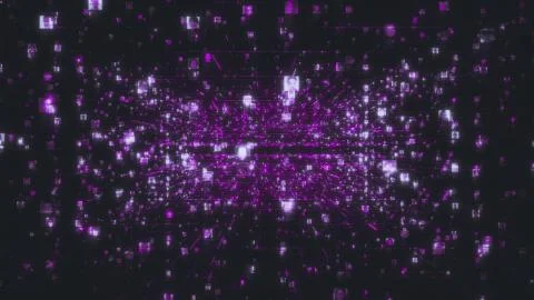 Artificial intelligence concept background as moving in the searching stream of Stock Illustration