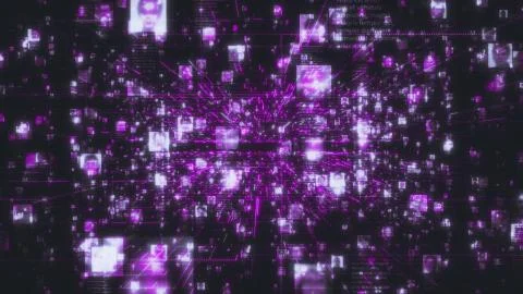 Artificial intelligence concept background as moving in the searching stream of Stock Illustration