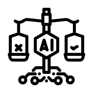 Artificial intelligence concept balancing ethics and regulation Stock Illustration