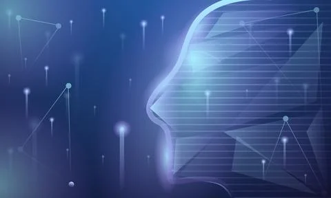 Artificial intelligence concept banner, cartoon style Stock Illustration