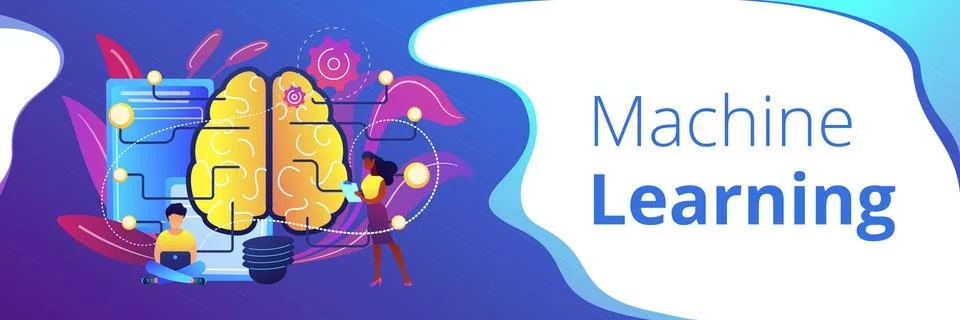 Artificial intelligence concept banner header. 스톡 일러스트