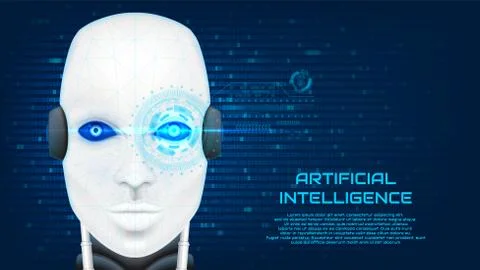 Artificial intelligence concept banner Stock Illustration