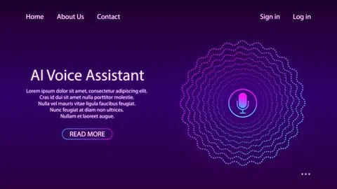 Artificial intelligence concept. Banner for web site or mobile app. Landing.. Stock Illustration