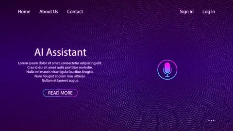 Artificial intelligence concept. Banner for web site or mobile app. Landing.. Stock Illustration