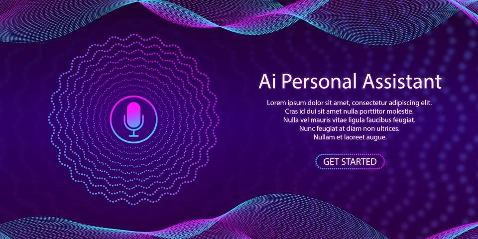 Artificial intelligence concept. Banner for web site or mobile app. Landing.. Stock Illustration