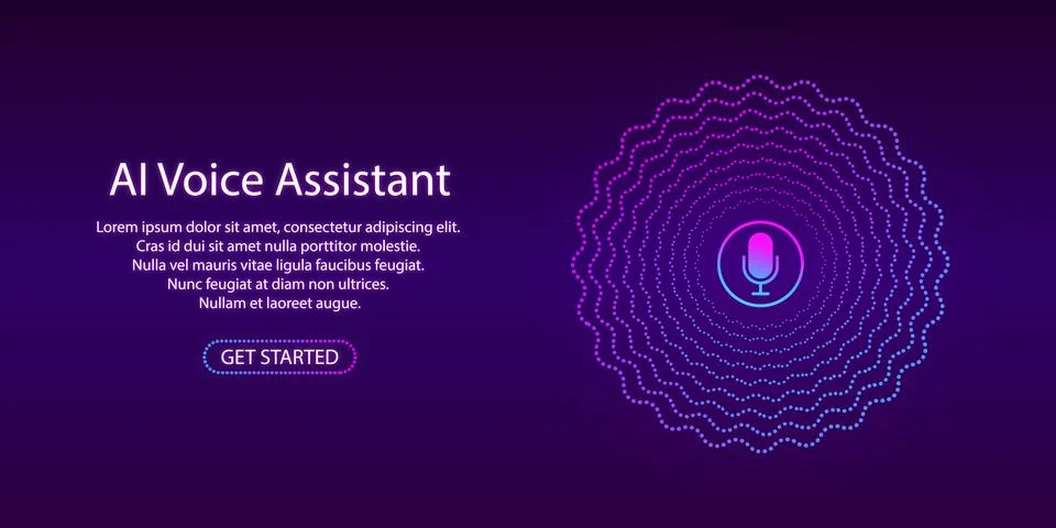 Artificial intelligence concept. Banner for web site or mobile app. Landing.. Stock Illustration