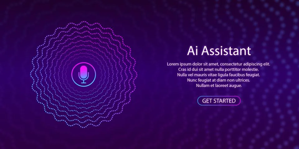 Artificial intelligence concept. Banner for web site or mobile app. Landing.. Stock Illustration