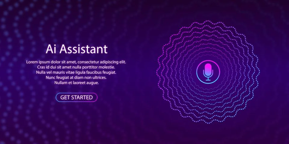Artificial intelligence concept. Banner for web site or mobile app. Landing.. Stock Illustration